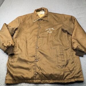 Vintage Great Lakes Coaches Jacket Mens 2XL Brown Lincoln Post PLAV Post 13 80s